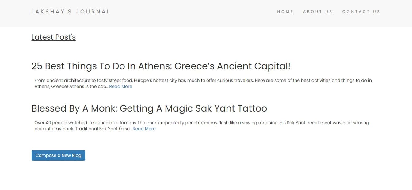 Personal Blog Website